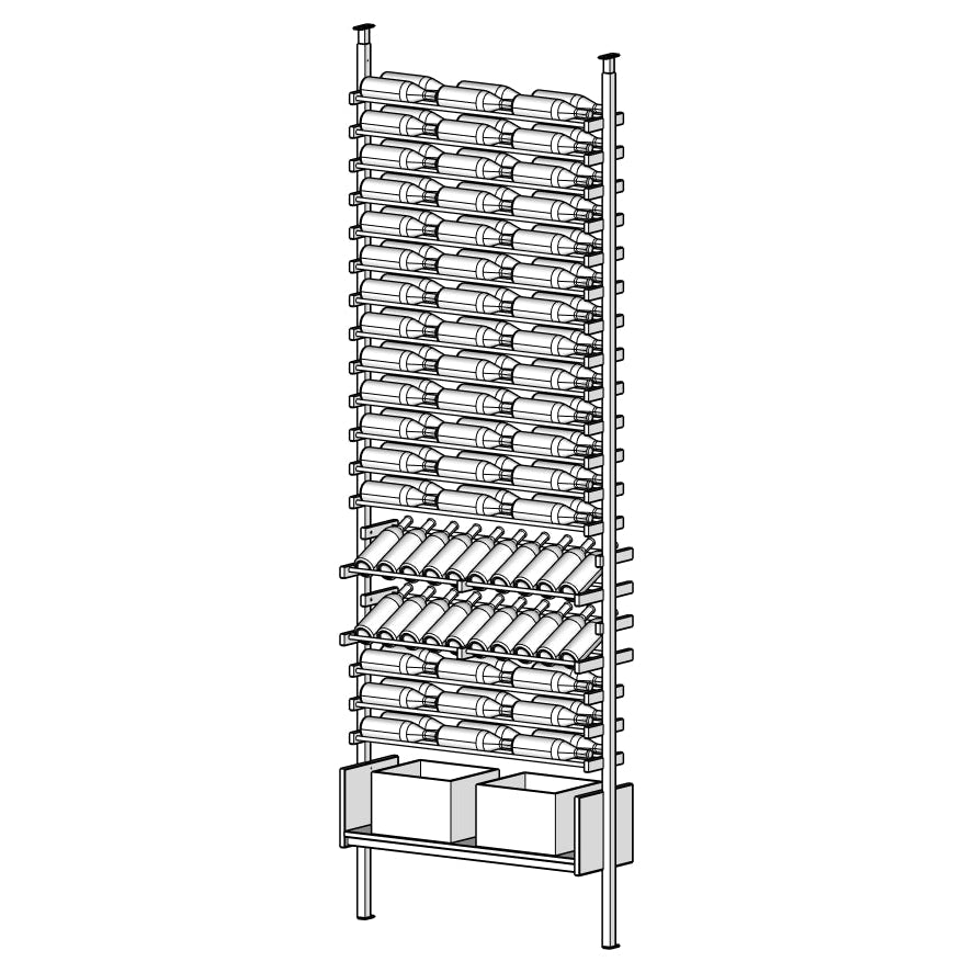 Ensemble Metal wine rack with multiple shelves 