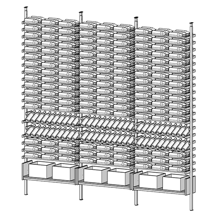 Line diagram of Ensemble Wine Rack with bottles 