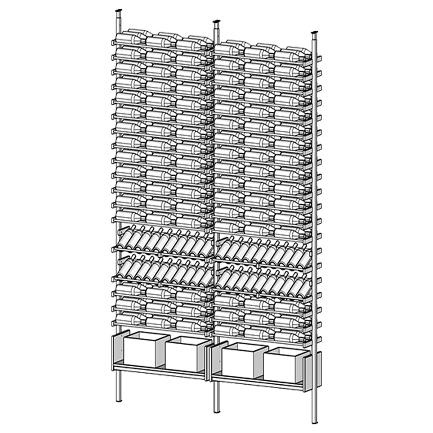 Ensemble Wine Rack with multiple shelves holding bottles 