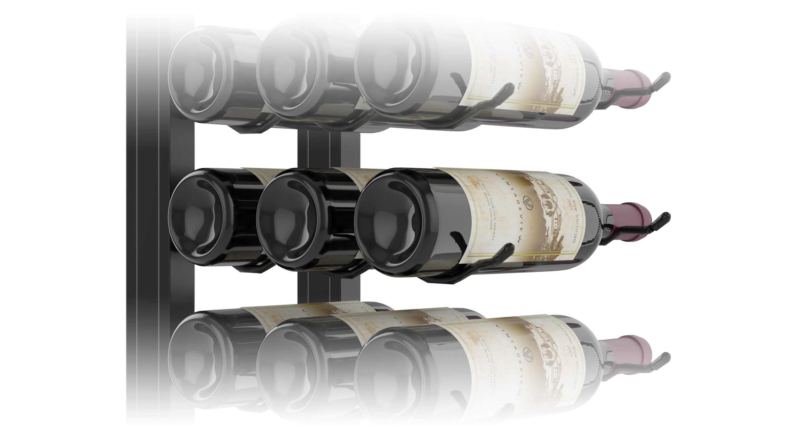 W Series Single Sided Floating Wine Rack 10 (floor-to-ceiling display)