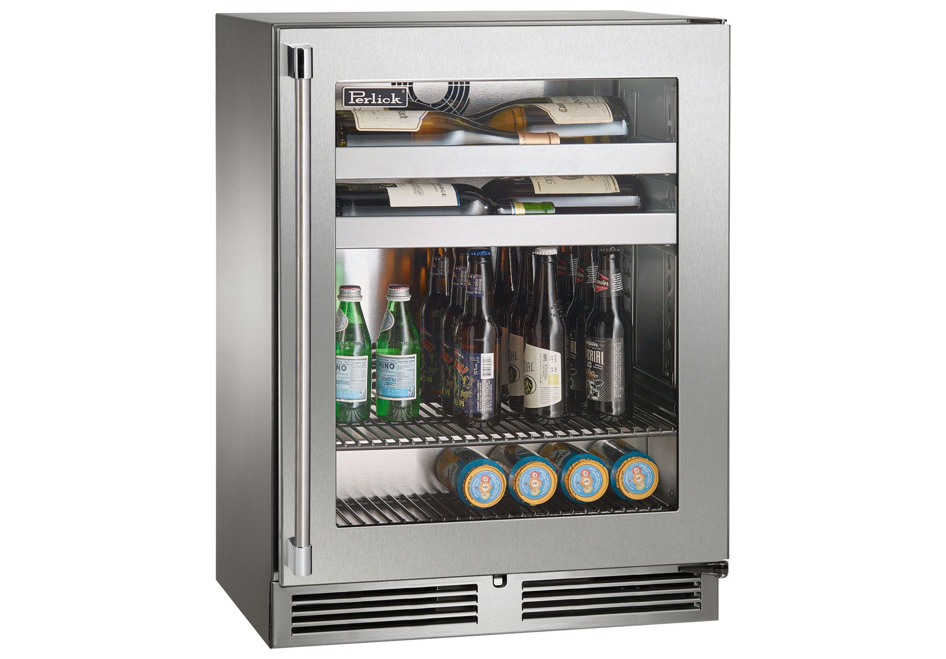 Shallow Depth - Beverage Center with Stainless Steel Glass Door