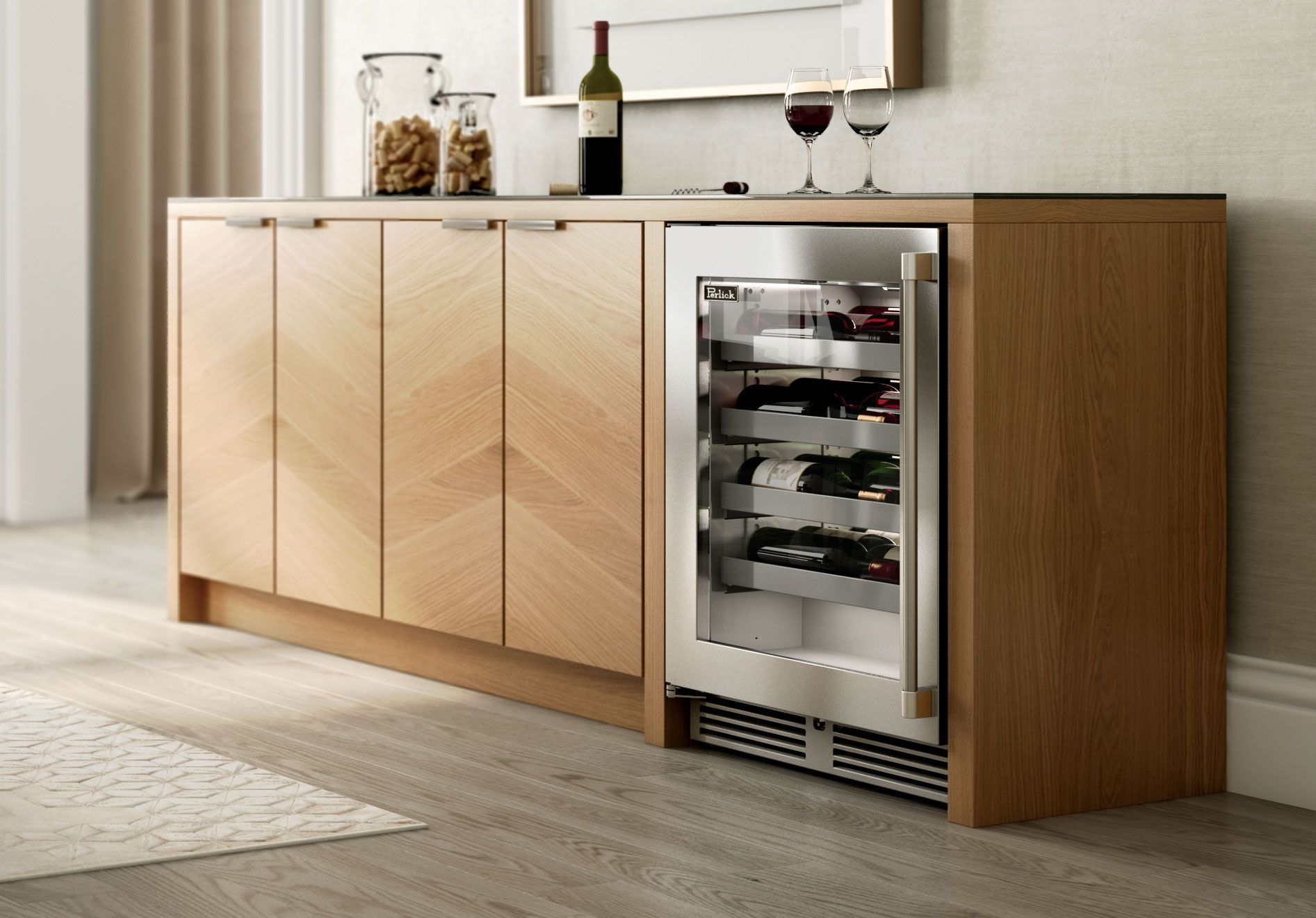 SHALLOW DEPTH 24 Perlick with Stainless Steel Glass Door