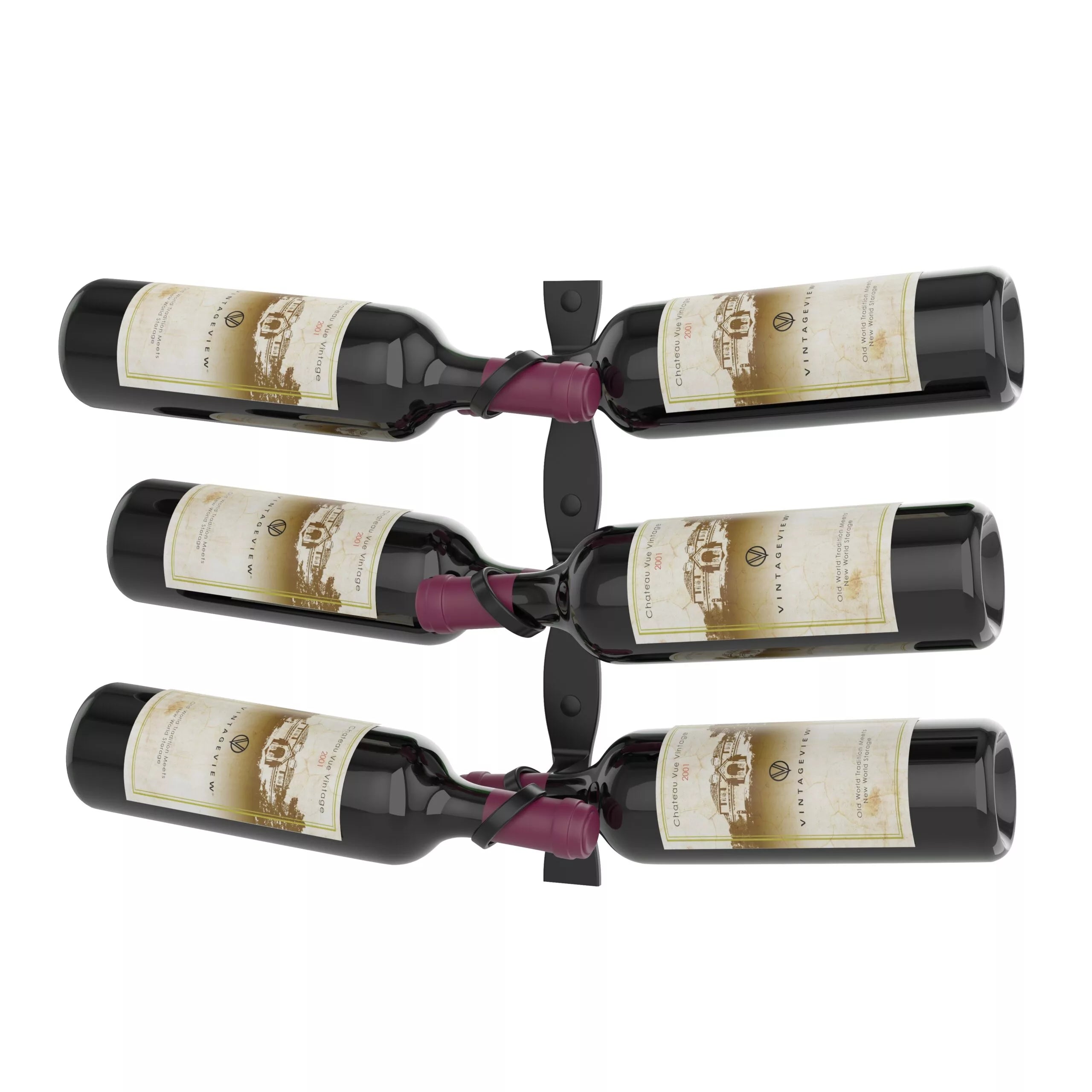 R Series Helix Dual 15 (minimalist wall mounted metal wine rack)