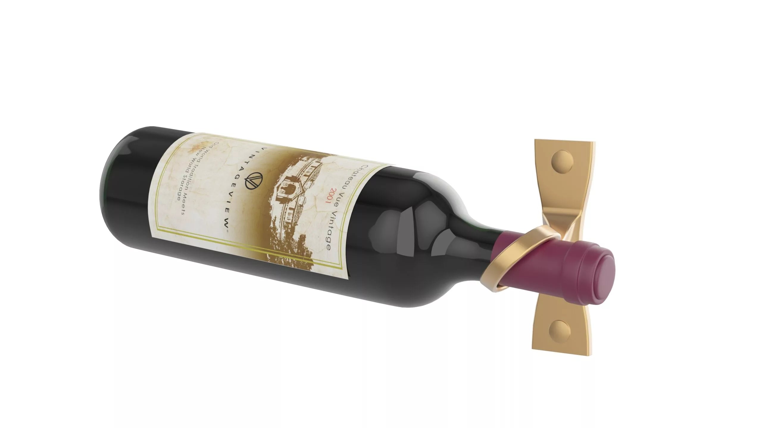 R Series Helix Single 5 (minimalist wall mounted metal wine rack)