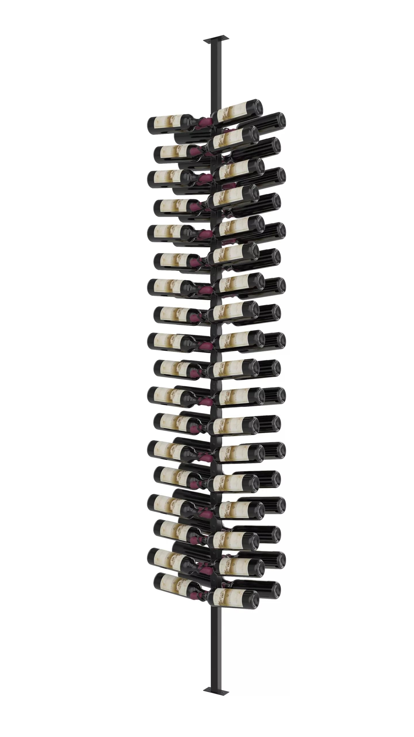 Helix Double Sided Wine Rack Post Kit 10 (modern floor-to-ceiling floating wine rack system)