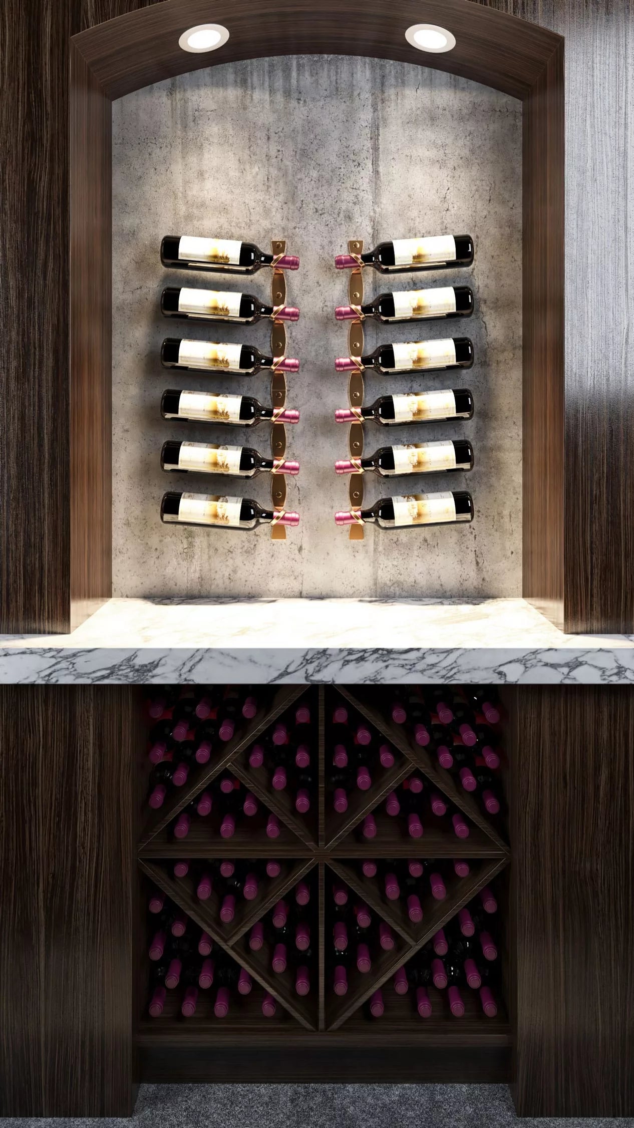 R Series Helix Single 5 (minimalist wall mounted metal wine rack)