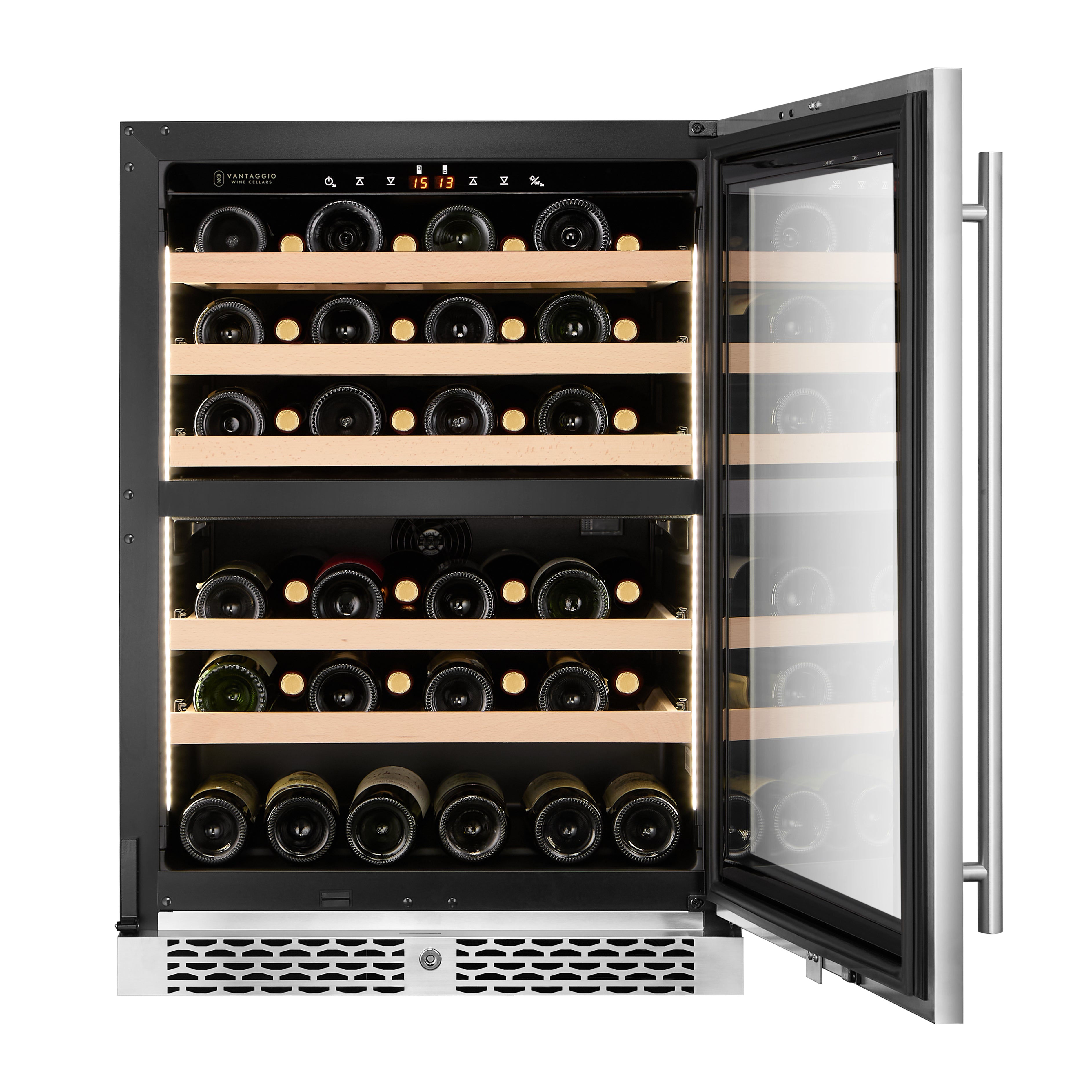 Vantaggio Wine Cellars Vantaggio V54 Dual Zone Stainless Steel Wine Cabinet