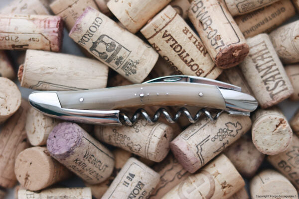 Forge de Laguiole Sommelier Knife Forge de Laguiole Shiny Finish With Light Horn Handle