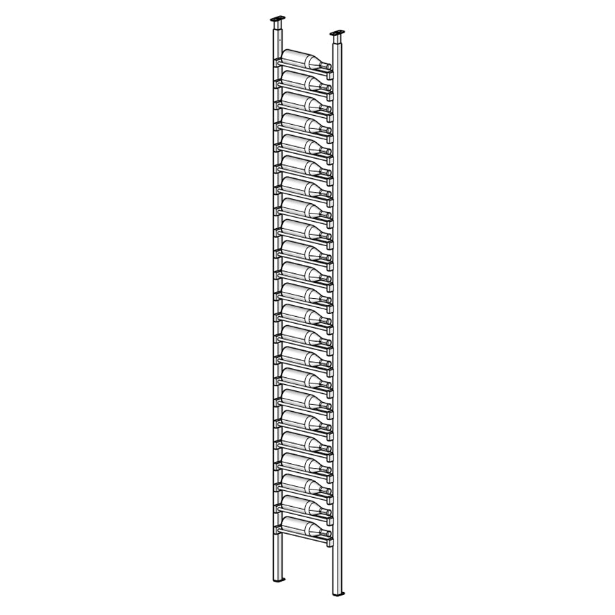 Label Gray Wine rack with multiple bottles 