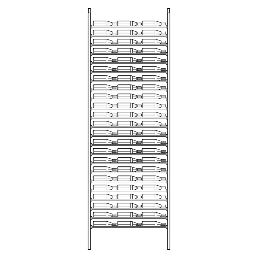 Premier Cru Wine Racks Premier Cru Modern - LableView - Triple Wide (41 1/2" Wide) - 3 Bottles Deep