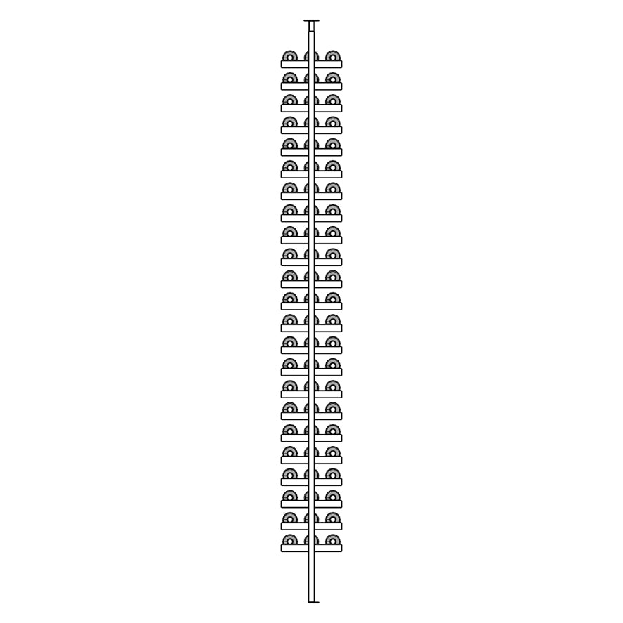 Premier Cru Wine Racks Premier Cru Modern - LableView - Double Triple Double (97 1/4" Wide) - 3 Bottles Deep