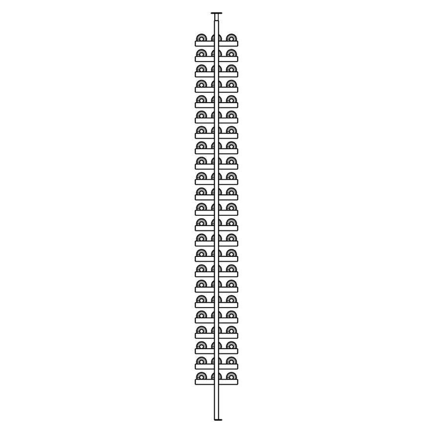Premier Cru Wine Racks Premier Cru Modern - LableView - Single Double Single (61 1/4" Wide) - 3 Bottles Deep