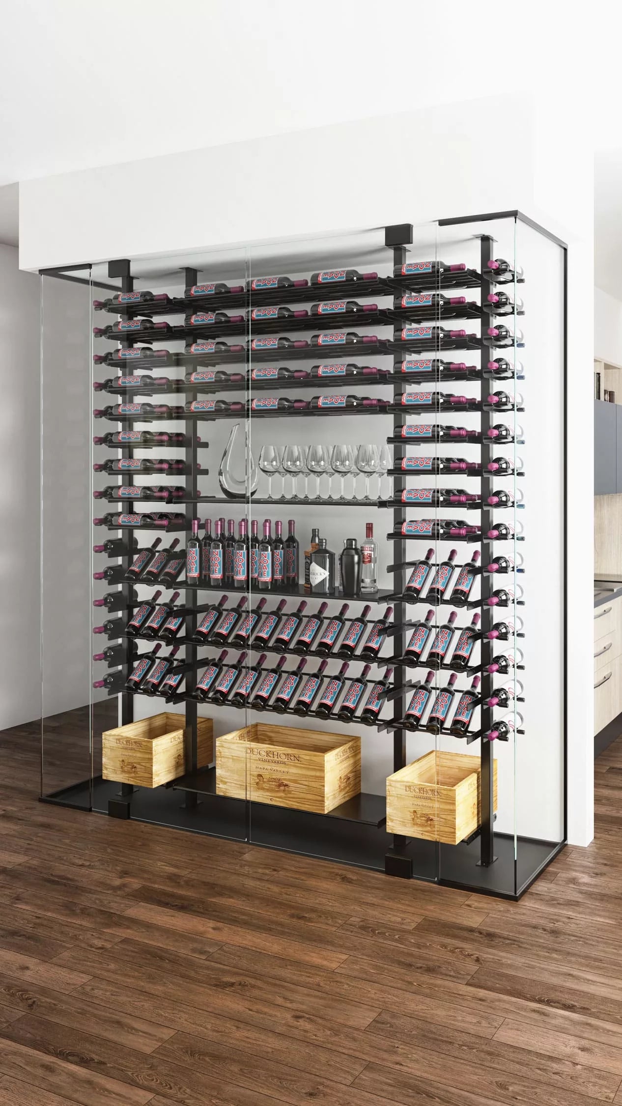 Evolution Low Profile Post Kit 10 3C (ultra slim floor-to-ceiling wine rack system)