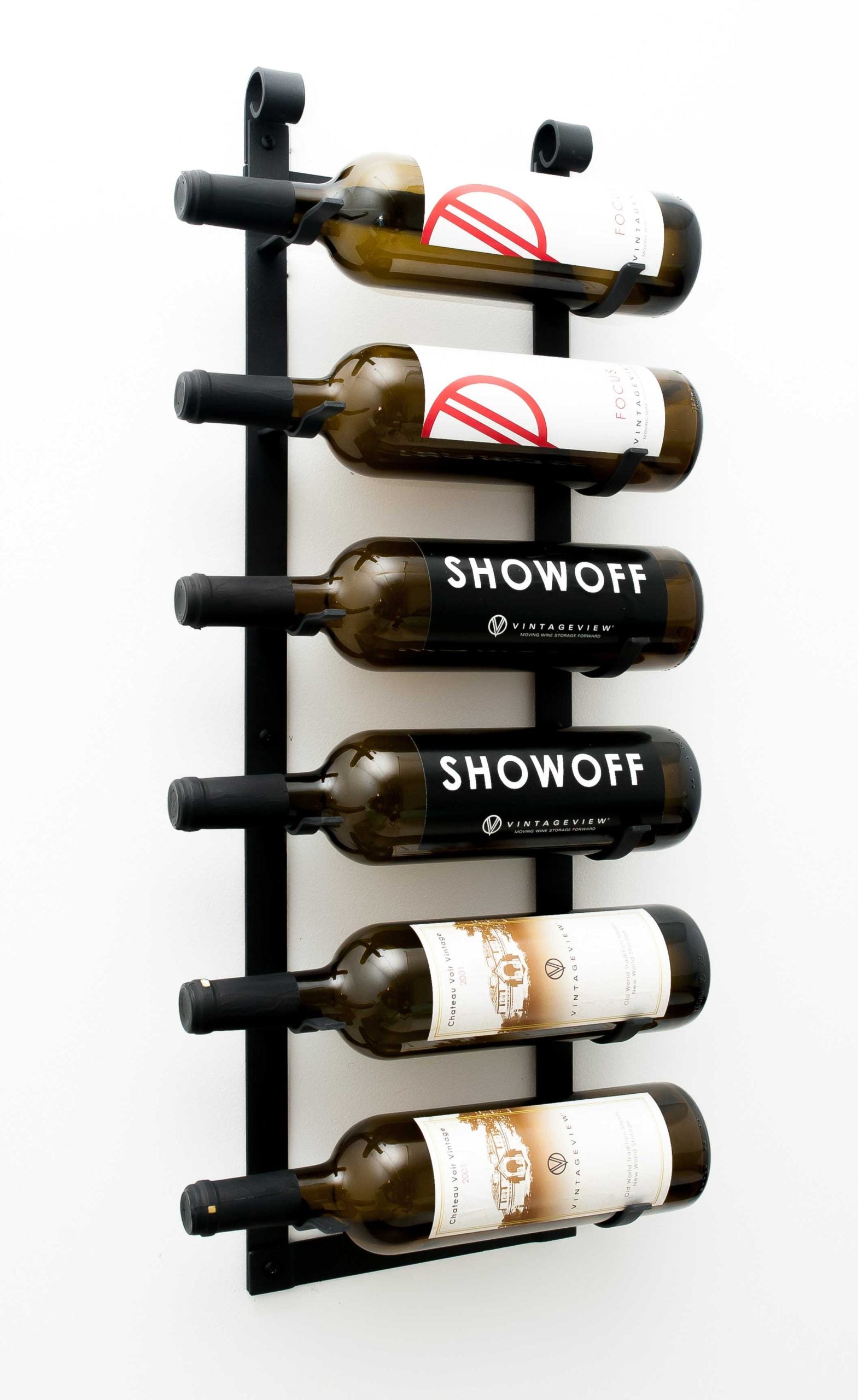 Le Rustique 6 (rustic wall mounted metal wine rack)