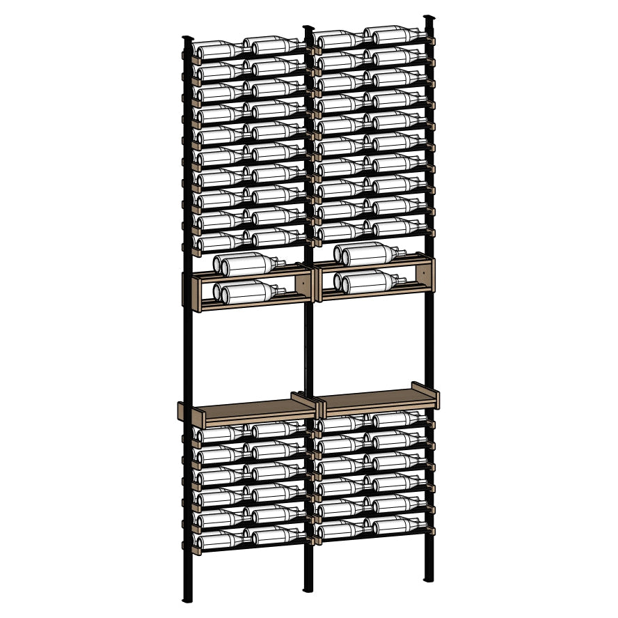 Metal storage rack with multiple shelves on a white background