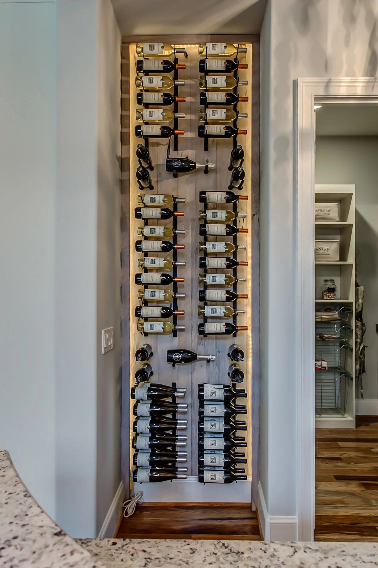 W Series Wine Rack 3 (wall mounted metal bottle storage)