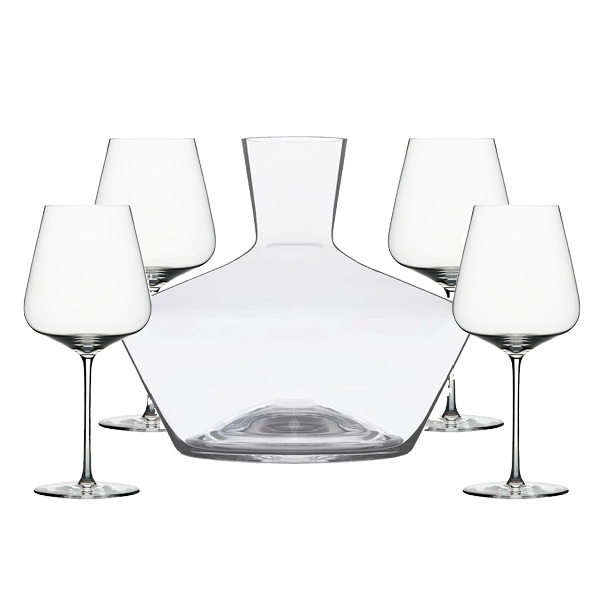 Mystique Decanter + 4 Bordeaux Red Wine Glasses