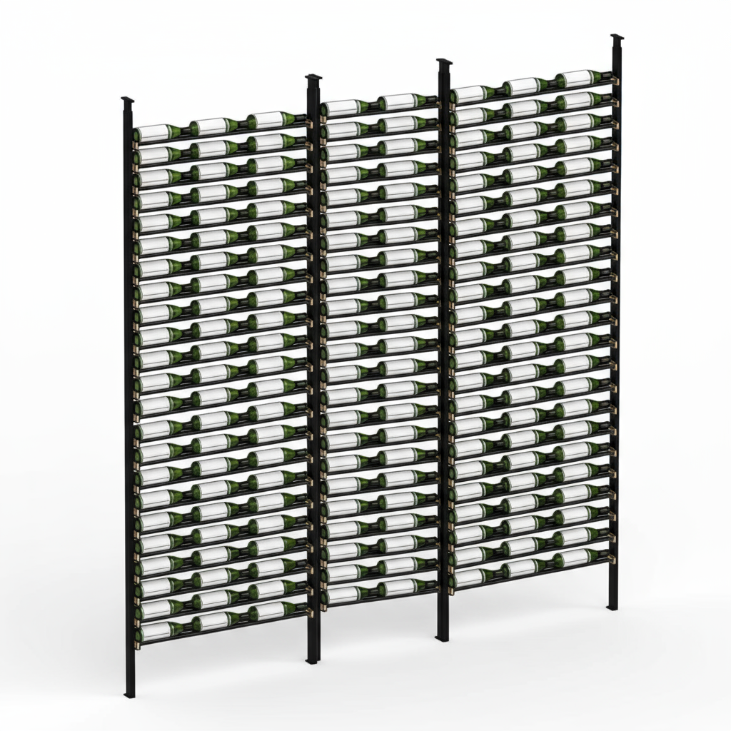 Premier Cru Wine Racks Premier Cru Modern - LableView - Triple Double Triple (109 1/2" Wide) - 1 Bottle Deep