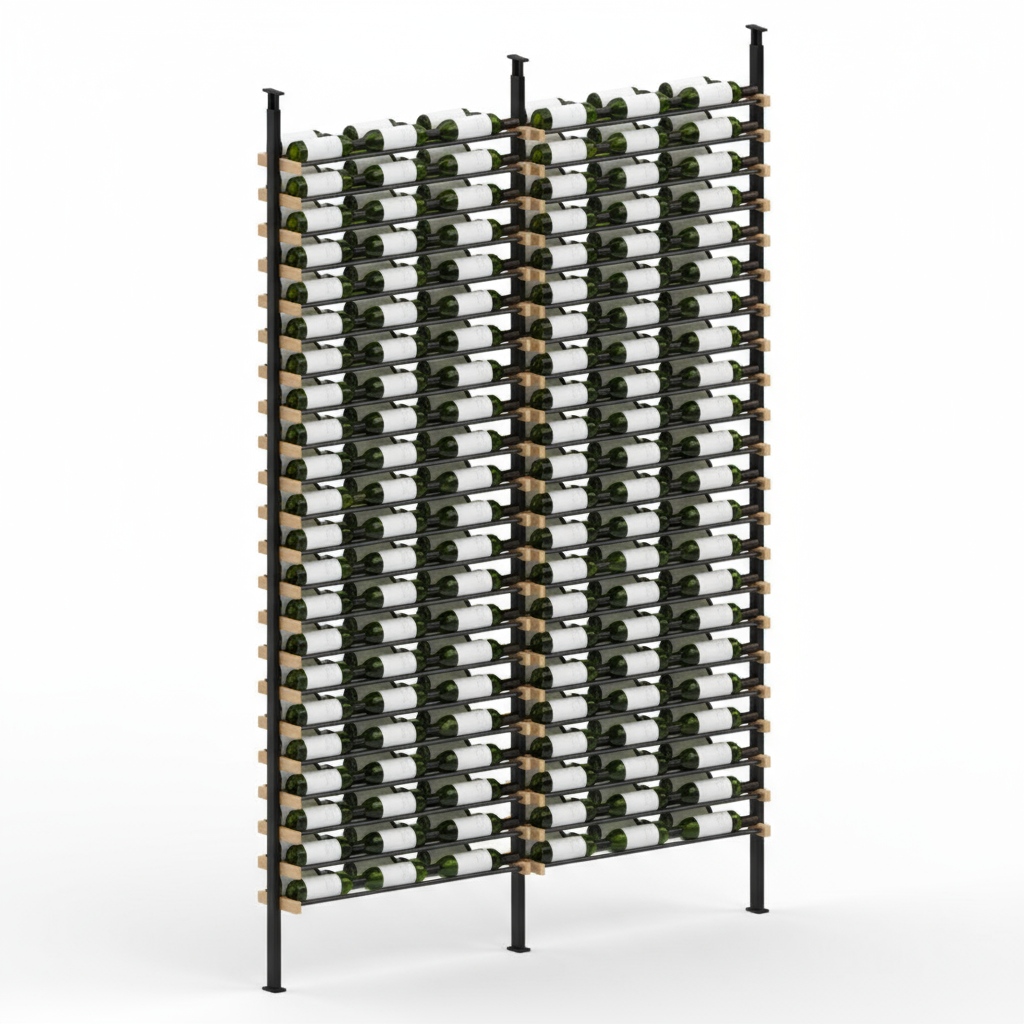 Premier Cru Wine Racks Premier Cru Modern - LableView - Triple Triple (81 1/4" Wide) - 2 Bottles Deep