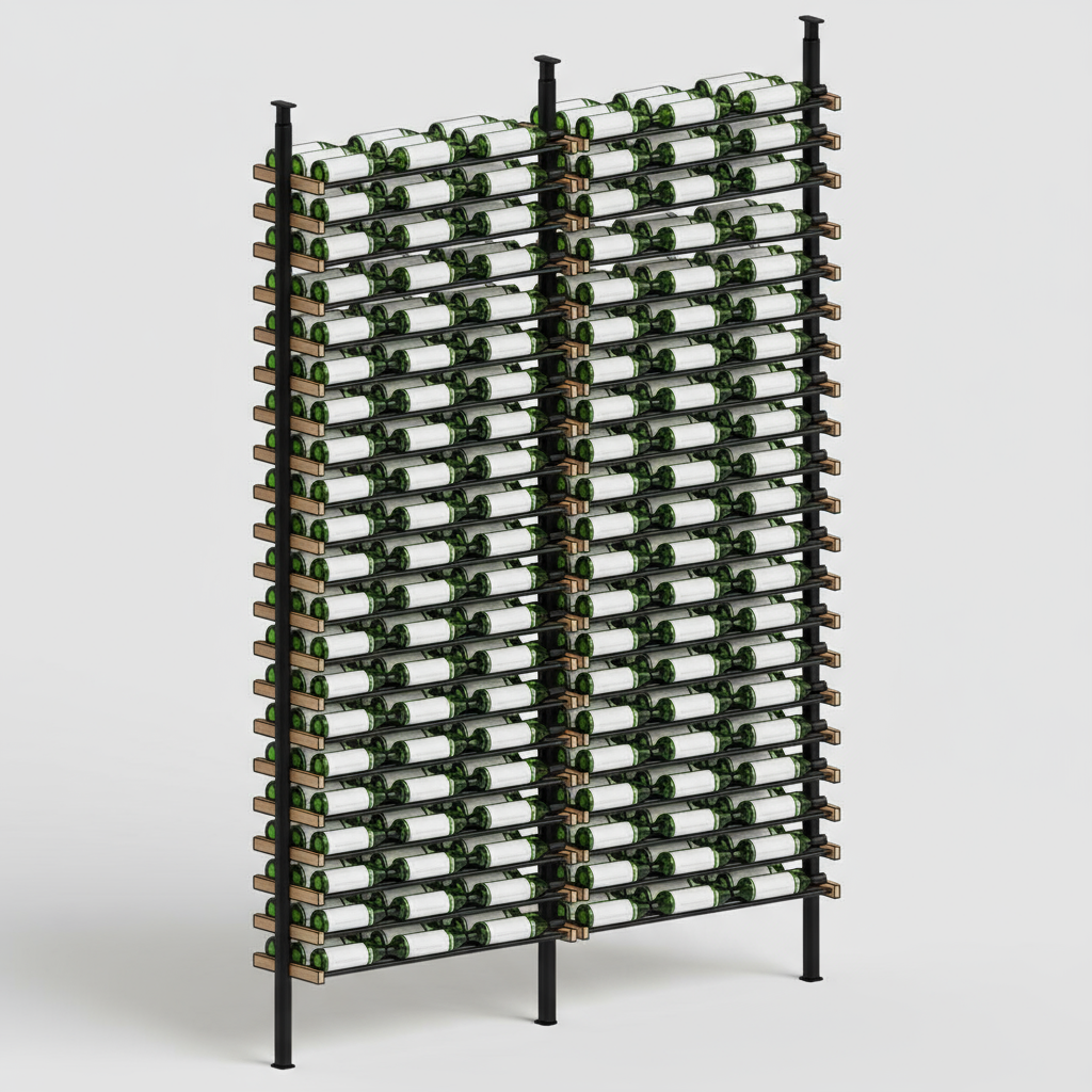 Premier Cru Wine Racks Premier Cru Modern - LableView - Triple Triple (81 1/4" Wide) - 3 Bottles Deep