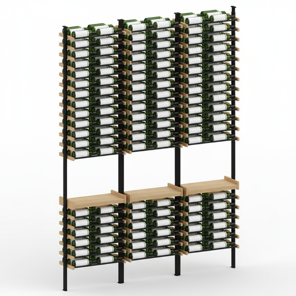 Premier Cru Wine Racks Premier Cru Modern - Savour - Double Double Double (57 1/4" Wide) - 3 Bottles Deep