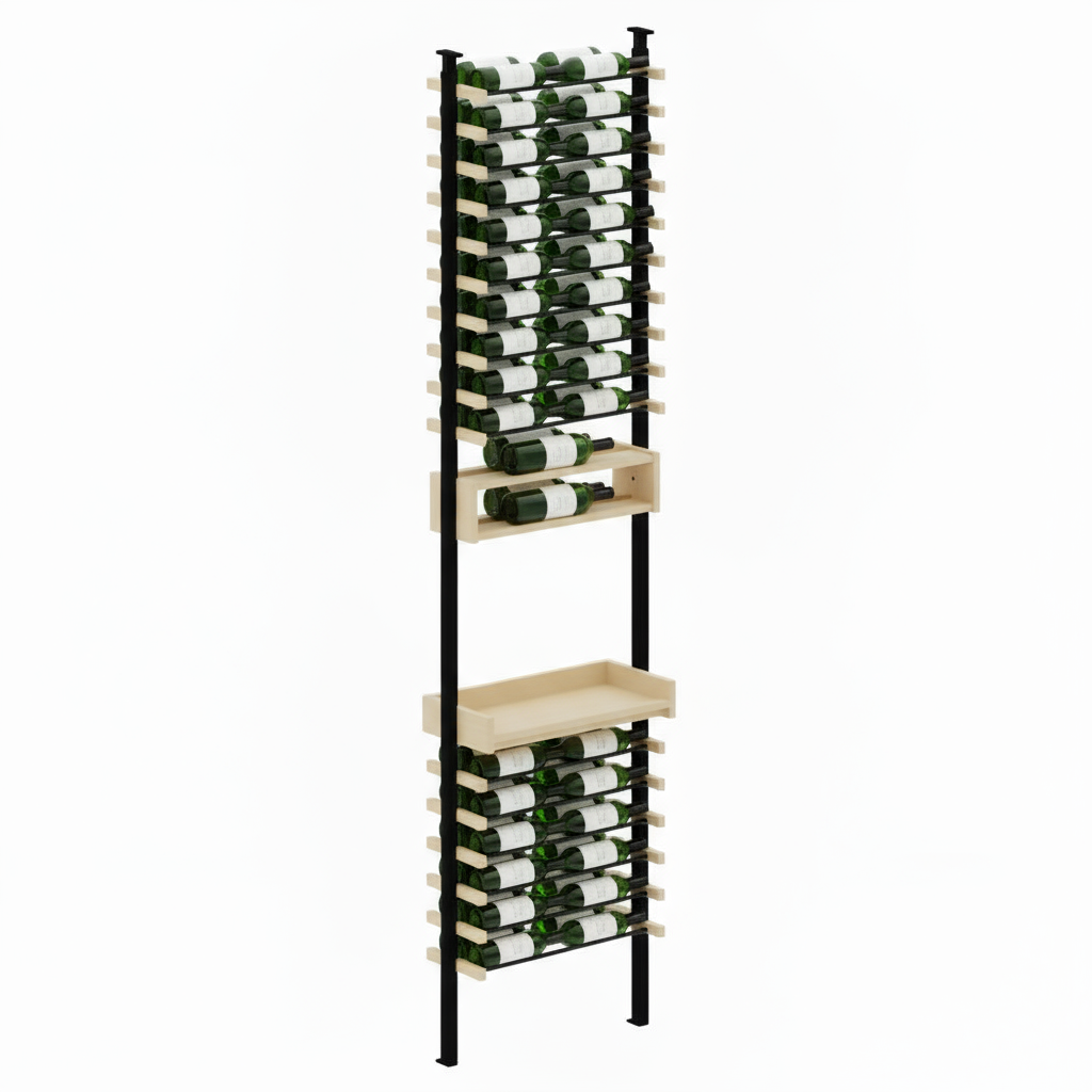 Premier Cru Wine Racks Premier Cru Modern - Savour - Double Wide (29 1/2" Wide) - 2 Bottles w Disp, + Angled Disp. Deep