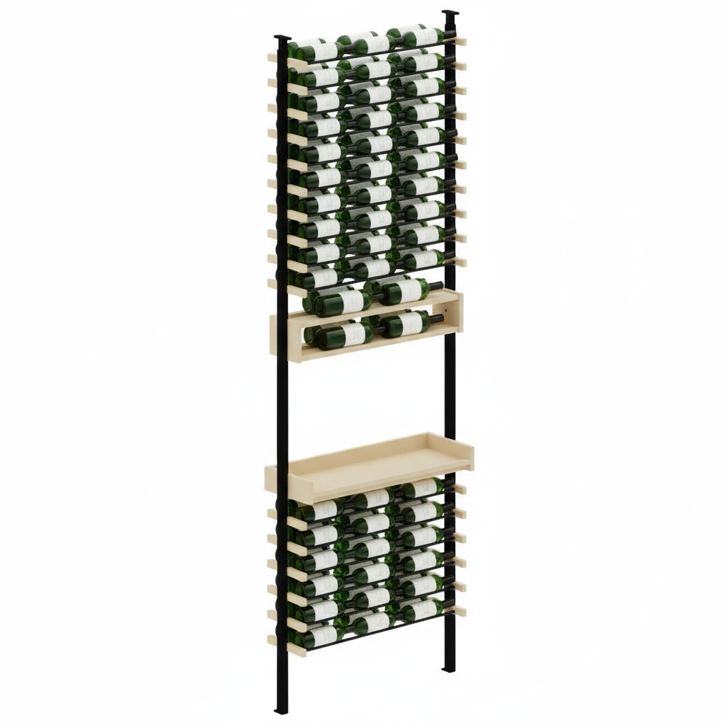 Premier Cru Wine Racks Premier Cru Modern - Savour - Triple Wide (41 1/2" Wide) - 3 Bottles w Disp, + Angled Disp. Deep