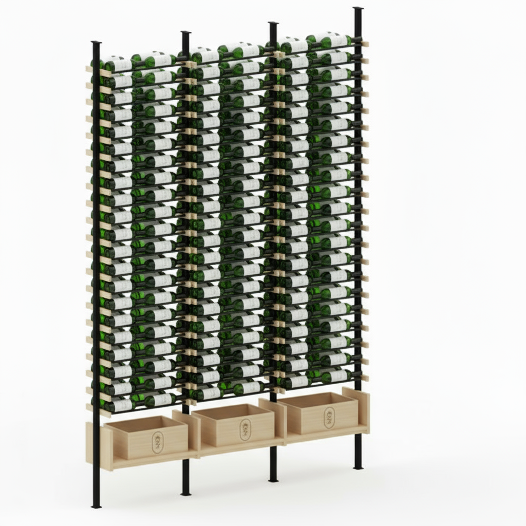 Premier Cru Wine Racks Premier Cru Modern - VinoCase - Double Double Double (57 1/4" Wide) - 2 Bottles Deep