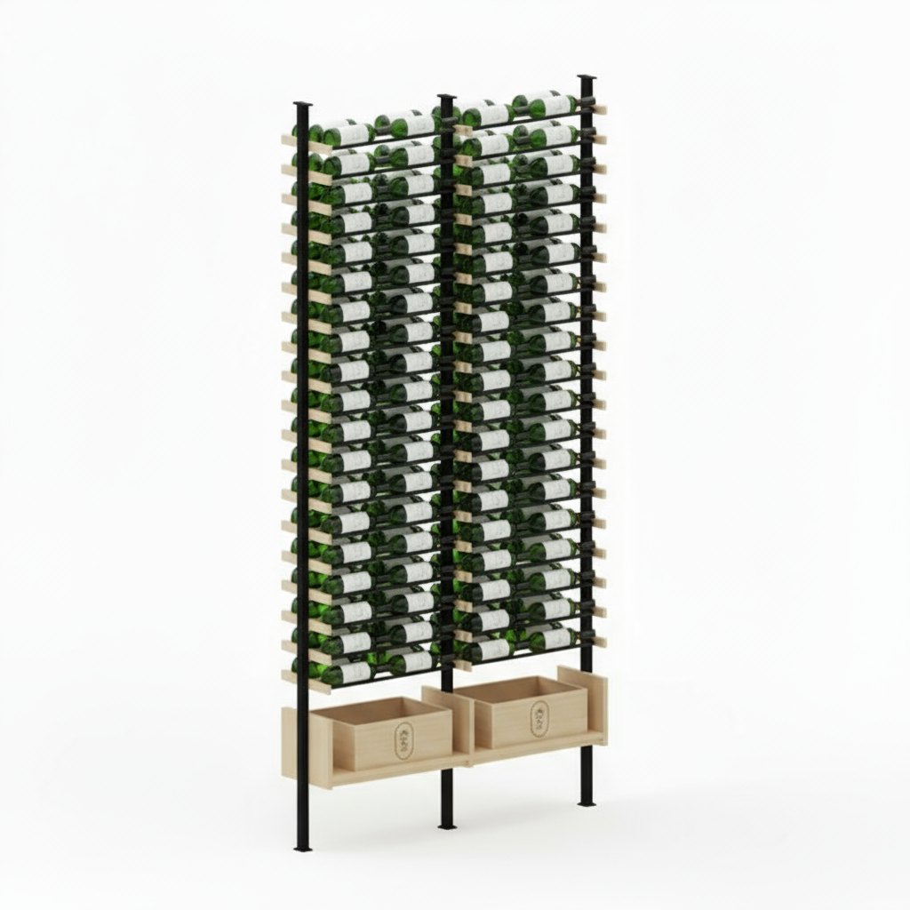 Premier Cru Wine Racks Premier Cru Modern - VinoCase - Double Double (57 1/4" Wide) - 2 Bottles Deep