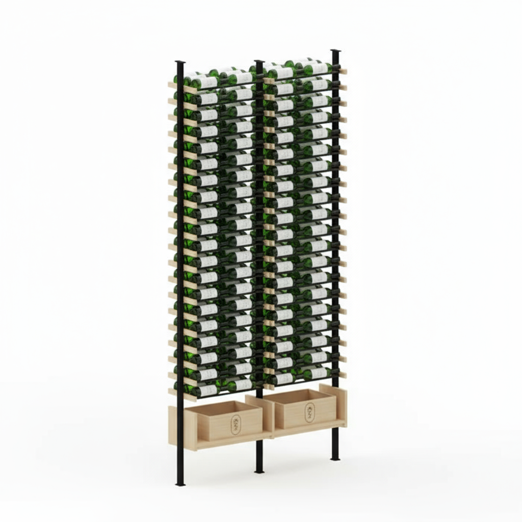 Premier Cru Wine Racks Premier Cru Modern - VinoCase - Double Double (57 1/4" Wide) - 3 Bottles Deep