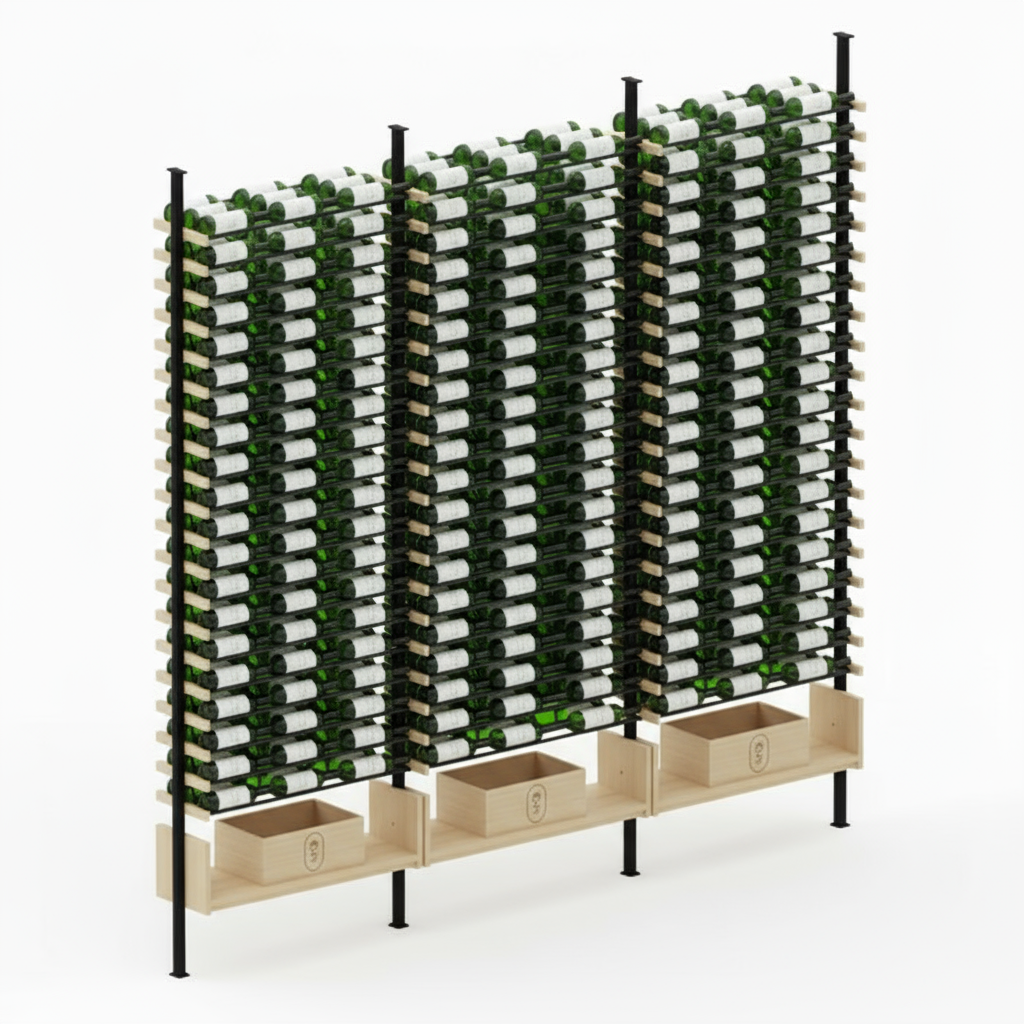 Premier Cru Wine Racks Premier Cru Modern - VinoCase - Triple Triple Triple (121 1/4" Wide) - 3 Bottles Deep
