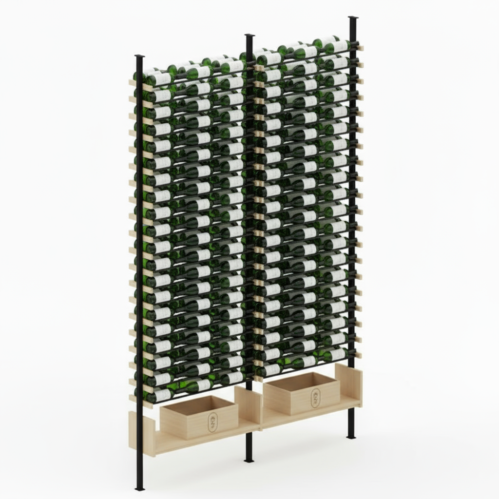 Premier Cru Wine Racks Premier Cru Modern - VinoCase - Triple Triple (81 1/4" Wide) - 2 Bottles Deep