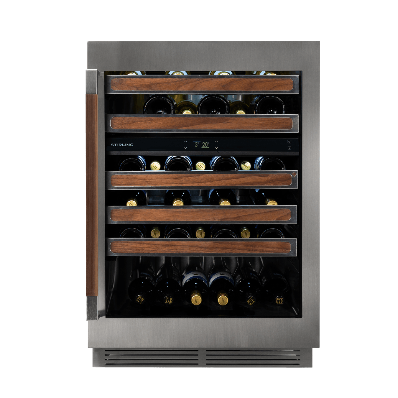 24″ Dual Zone Stainless Steel Wine Cooler: Wood Package