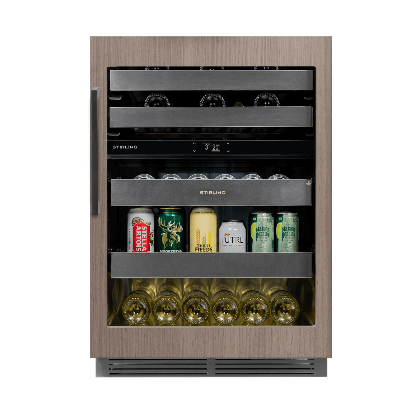 S4-D250SS/PANR : refroidisseur à vin et boissons à deux zones 24" - Fabriqué au Canada