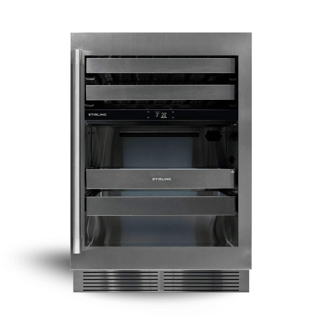 24″ Dual Zone Stainless Steel Wine & Beverage Cooler: Stainless Package