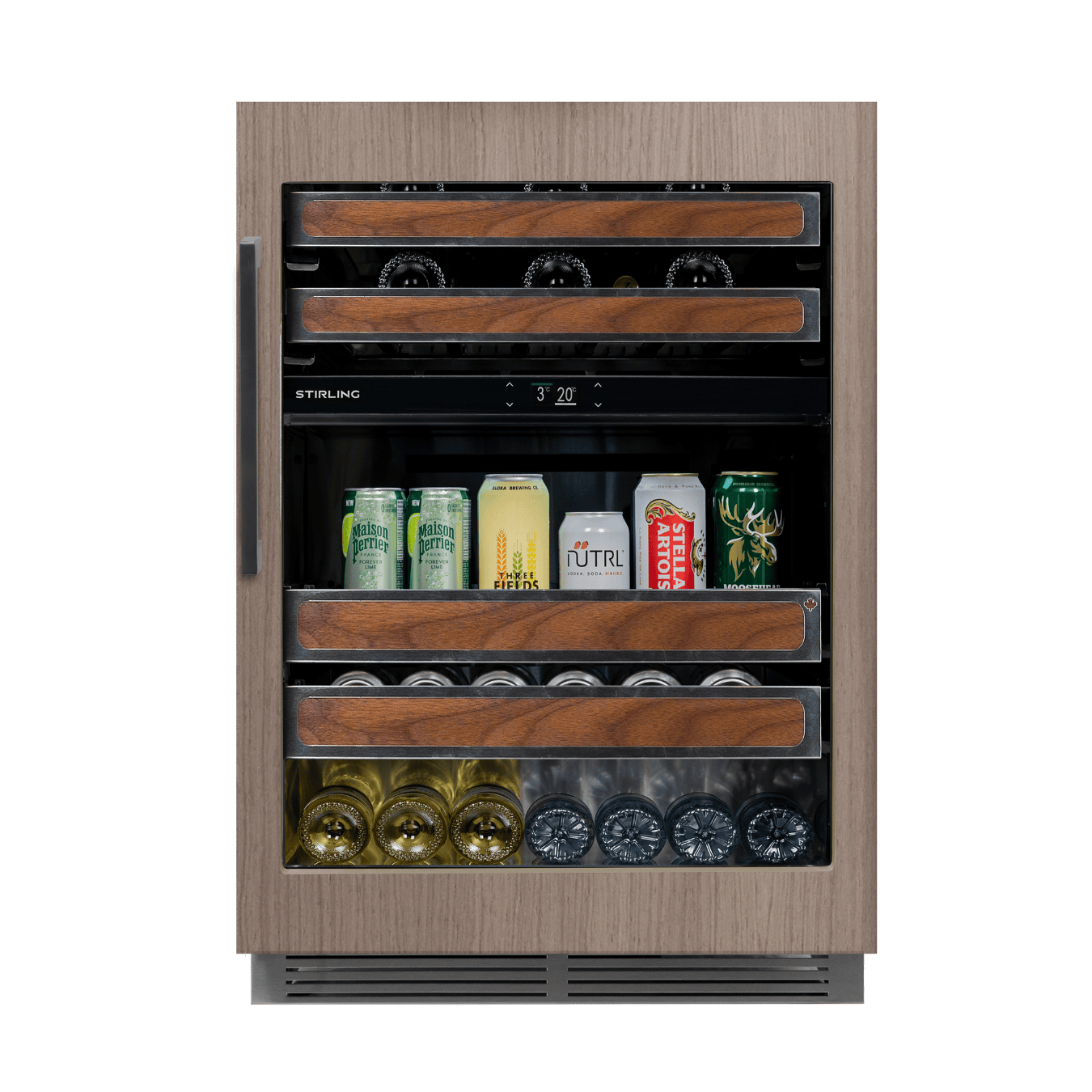 S4-D275SS/PANR: Cave à vin double zone en acier inoxydable 24″ - Fabriquée au Canada