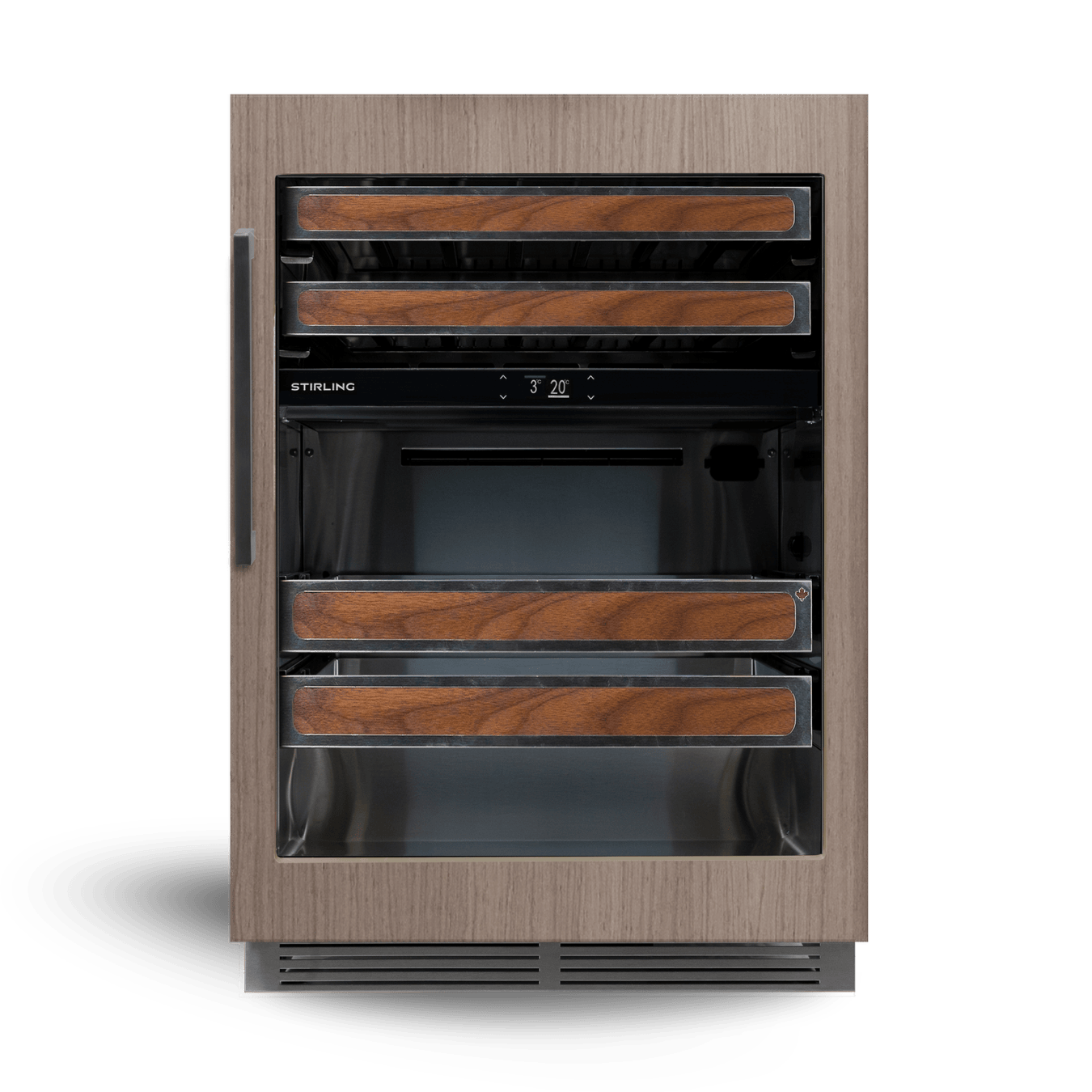 24″ Dual Zone Stainless Steel Wine Cooler: Wood Package