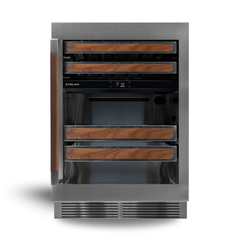 24″ Dual Zone Stainless Steel Wine Cooler: Wood Package