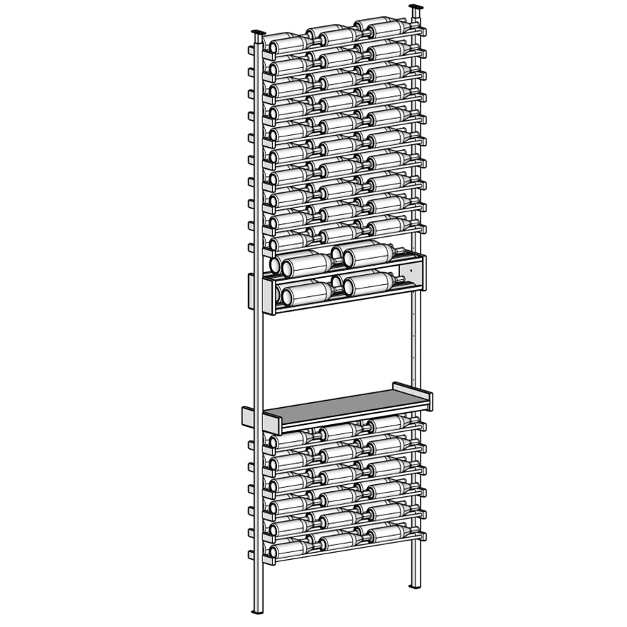 Premier Cru Wine Racks Premier Cru Modern - Savour - Triple Wide (41 1/2" Wide) - 2 Bottles w Disp, + Angled Disp. Deep