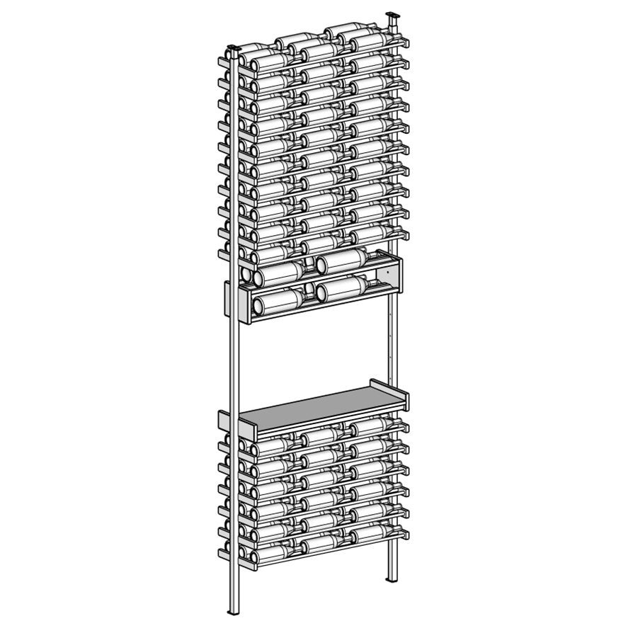 Premier Cru Wine Racks Premier Cru Modern - Savour - Triple Wide (41 1/2" Wide) - 3 Bottles w Disp, + Angled Disp. Deep