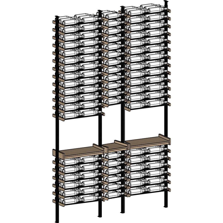 Premier Cru Wine Racks Premier Cru Modern - Savour - Double Single Double (73 1/4" Wide) - 3 Bottles Deep