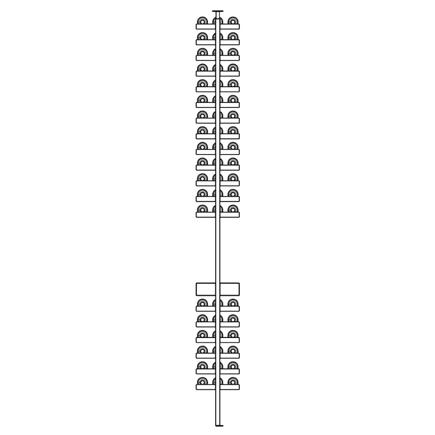 Premier Cru Wine Racks Premier Cru Modern - Savour - Double Single Double (73 1/4" Wide) - 3 Bottles Deep