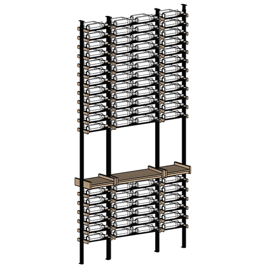 Premier Cru Wine Racks Premier Cru Modern - Savour - Single Double Single (61 1/4" Wide) - 2 Bottles Deep