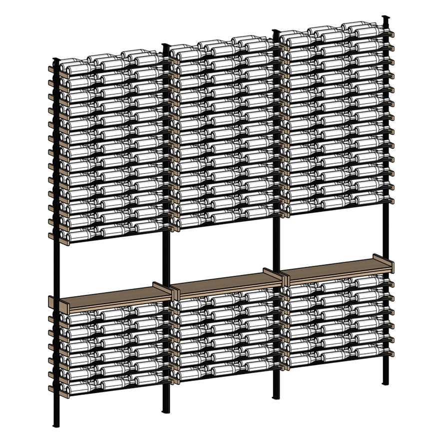 Premier Cru Wine Racks Premier Cru Modern - Savour - Triple Triple Triple (121 1/4" Wide) - 3 Bottles Deep