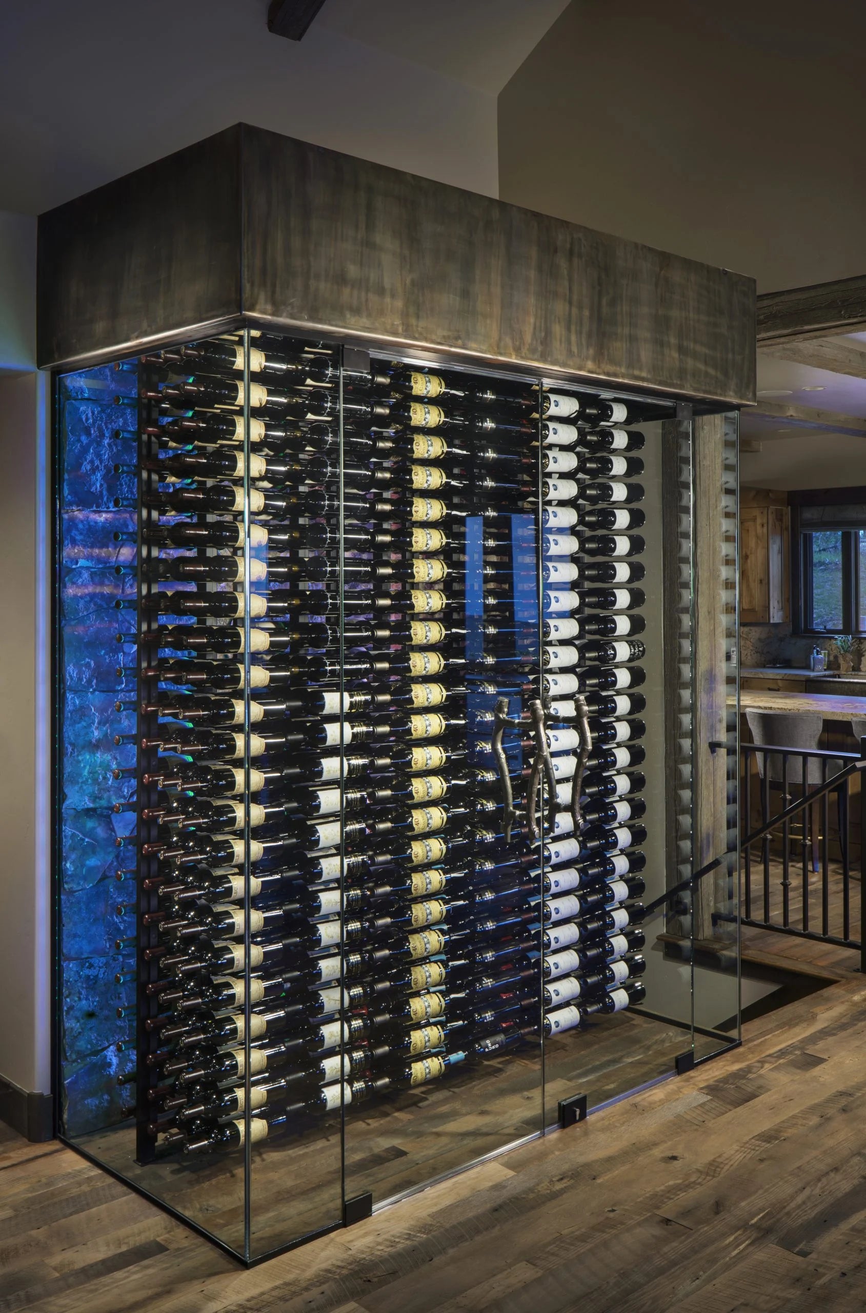 W Series Single Sided Floating Wine Rack 10 (floor-to-ceiling display)