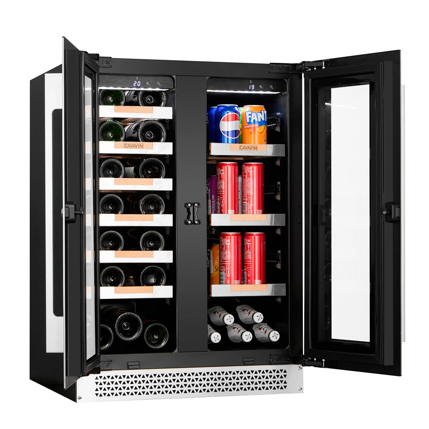 Cavavin Cavavin Vinoa 21 Bottle + 46 Can Dual Zone Wine and Beverage Center - French Doors