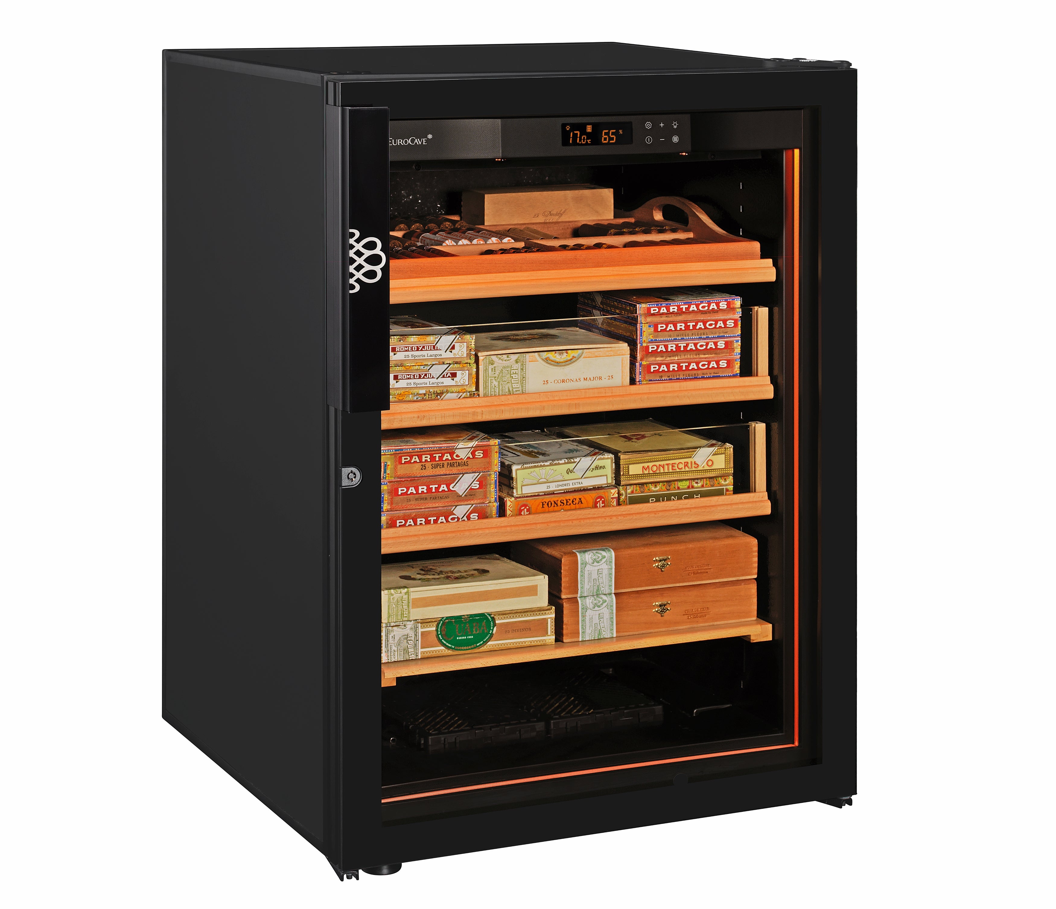 EuroCave Cigar Humidor with Glass Door and Black Frame