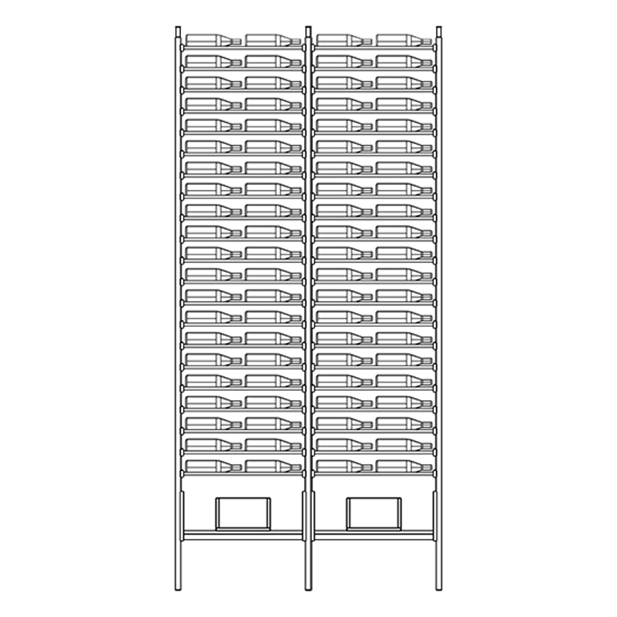Premier Cru Wine Racks Premier Cru Modern - VinoCase - Double Double (57 1/4" Wide) - 3 Bottles Deep