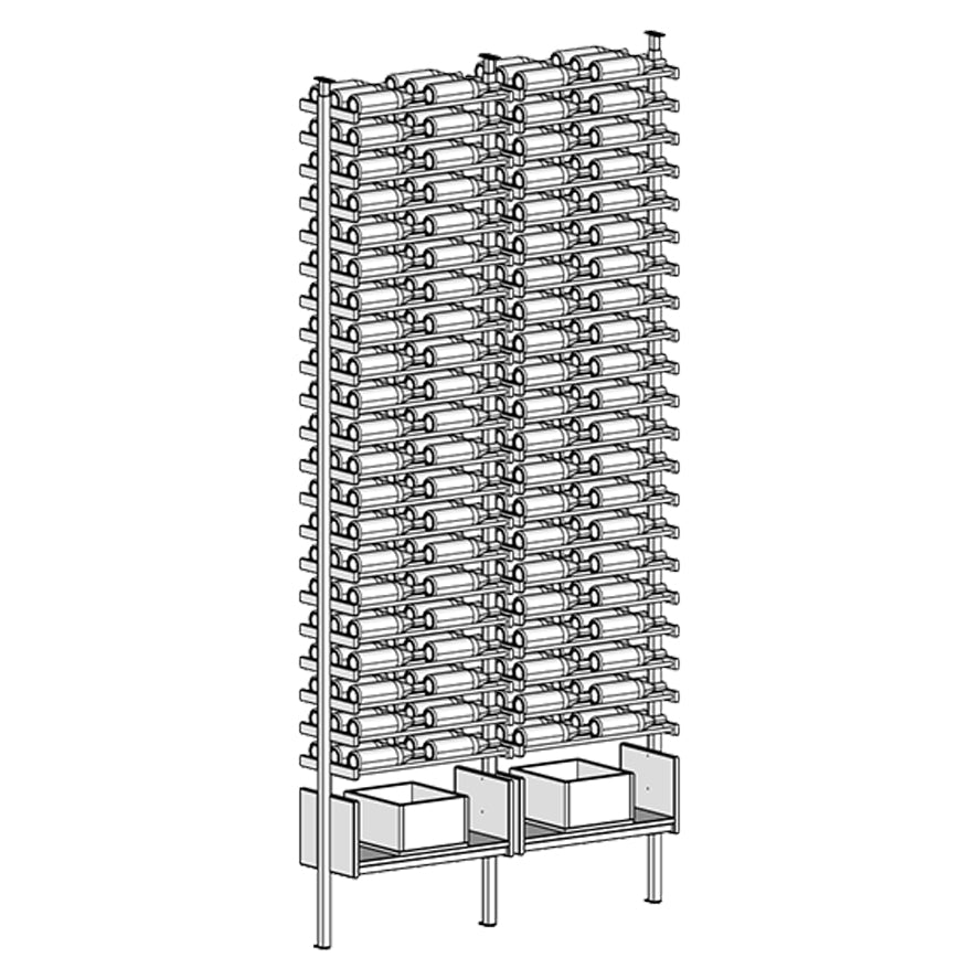 Premier Cru Wine Racks Premier Cru Modern - VinoCase - Double Double (57 1/4" Wide) - 3 Bottles Deep