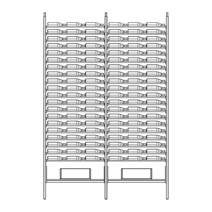 Premier Cru Wine Racks Premier Cru Modern - VinoCase - Triple Triple (81 1/4" Wide) - 2 Bottles Deep